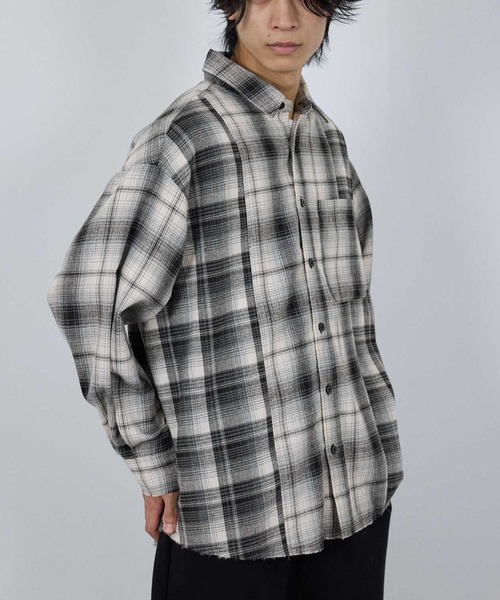 NAVY(ネイビー)の「nAvy オンブレチェック切り替えネルシャツ(シャツ/ブラウス・メンズ・ブルー/ブラック/ブラウン・M/S/XL/L)」の13枚目の写真