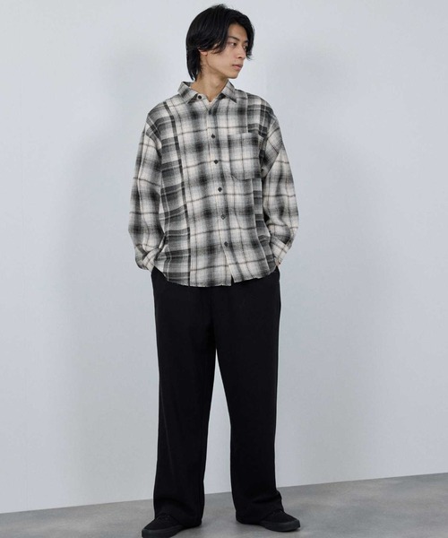 NAVY(ネイビー)の「nAvy オンブレチェック切り替えネルシャツ(シャツ/ブラウス・メンズ・ブルー/ブラック/ブラウン・M/S/XL/L)」の12枚目の写真