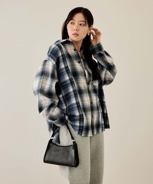NAVY(ネイビー)の「nAvy オンブレチェック切り替えネルシャツ(シャツ/ブラウス・メンズ・ブルー/ブラック/ブラウン・M/S/XL/L)」の20枚目の写真