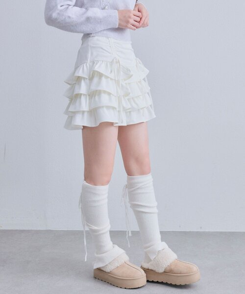 OLIVE des OLIVE（オリーブデオリーブ）の「ウエストドロストティアードスカート（スカート・レディース・アイボリー/レオパード/オフホワイト・FREE）」の22枚目の写真