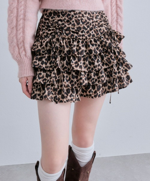 OLIVE des OLIVE（オリーブデオリーブ）の「ウエストドロストティアードスカート（スカート・レディース・アイボリー/レオパード/オフホワイト・FREE）」の19枚目の写真