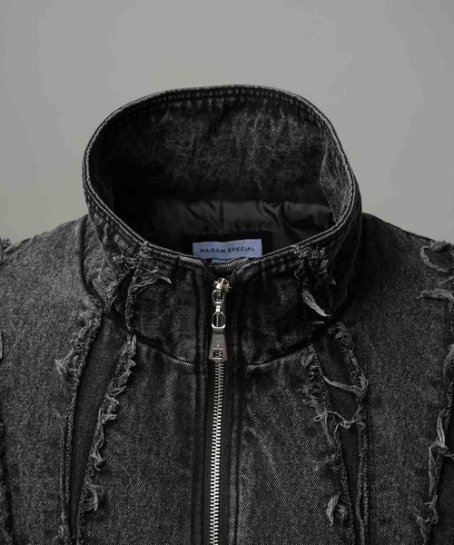 MAISON SPECIAL(メゾンスペシャル)の「《UNISEX》Prime-Over Denim Switching Alien Blouson/プライムオーバーデニム切り替えエイリアンブルゾン【MAISON SPECIAL/メゾンスペシャル】■セットアップ対応■(ブルゾン・メンズ・ブラック/ライトグレー・1/0/2)」の12枚目の写真