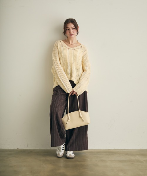 Lunea（ルネア）の「レトロエコレザーショルダーバッグ（ショルダーバッグ・レディース・ブラック/ブラウン/ホワイト・FREE）」の8枚目の写真