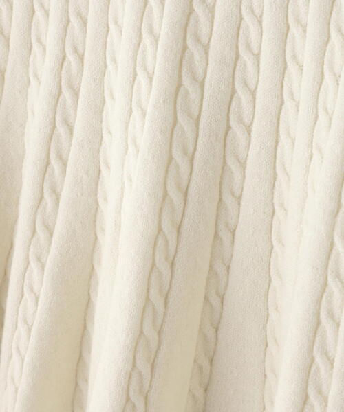 NATURAL BEAUTY BASIC(ナチュラルビューティーベーシック)の「◇ケーブルペプラムニット(ニット/セーター・レディース・ネイビー/ライトグリーン/オフホワイト・FREE)」の6枚目の写真