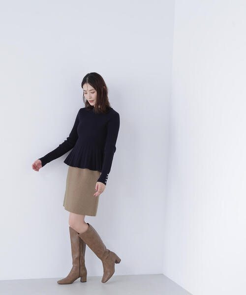 NATURAL BEAUTY BASIC(ナチュラルビューティーベーシック)の「◇ケーブルペプラムニット(ニット/セーター・レディース・ネイビー/ライトグリーン/オフホワイト・FREE)」の8枚目の写真