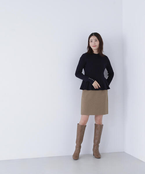 NATURAL BEAUTY BASIC(ナチュラルビューティーベーシック)の「◇ケーブルペプラムニット(ニット/セーター・レディース・ネイビー/ライトグリーン/オフホワイト・FREE)」の12枚目の写真