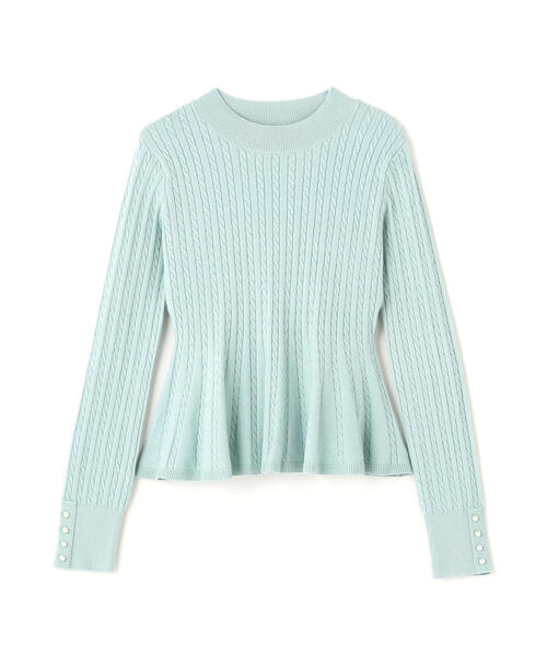 NATURAL BEAUTY BASIC(ナチュラルビューティーベーシック)の「◇ケーブルペプラムニット(ニット/セーター・レディース・ネイビー/ライトグリーン/オフホワイト・FREE)」の16枚目の写真