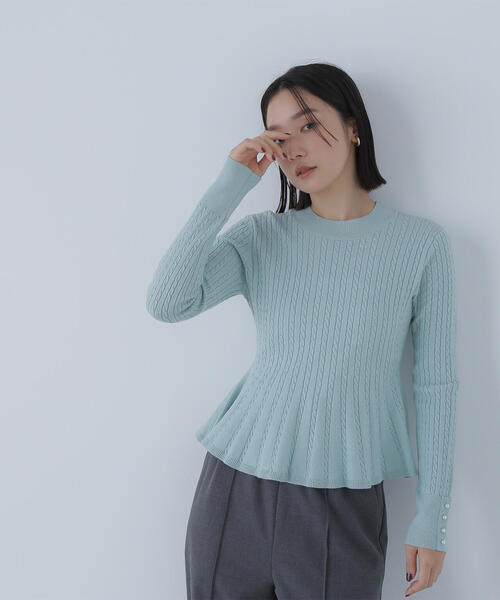 セール】◇ケーブルペプラムニット（ニット/セーター）｜NATURAL