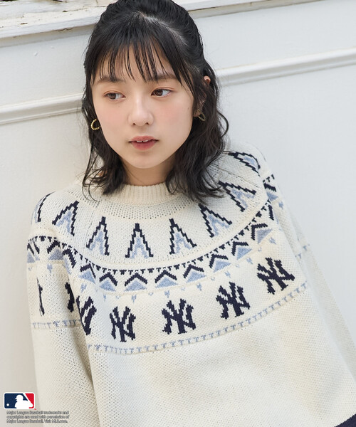 FREAK'S STORE（フリークスストア）の「MLB ノルディックニット（ニット/セーター・レディース・オフホワイト/ブラウン/ネイビー・ﾌﾘ-）」の13枚目の写真