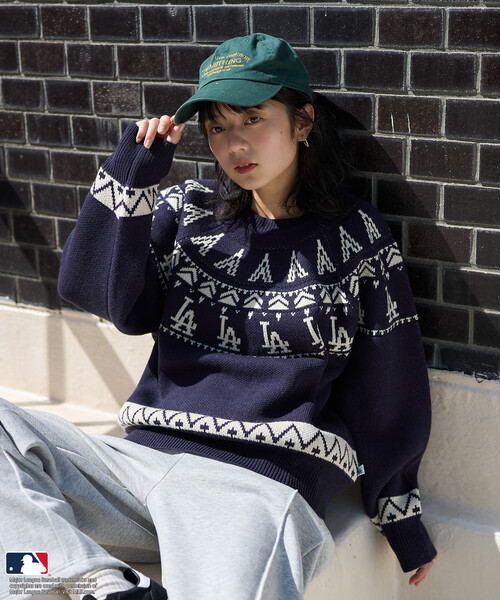 FREAK'S STORE（フリークスストア）の「MLB ノルディックニット（ニット/セーター・レディース・オフホワイト/ブラウン/ネイビー・ﾌﾘ-）」の18枚目の写真