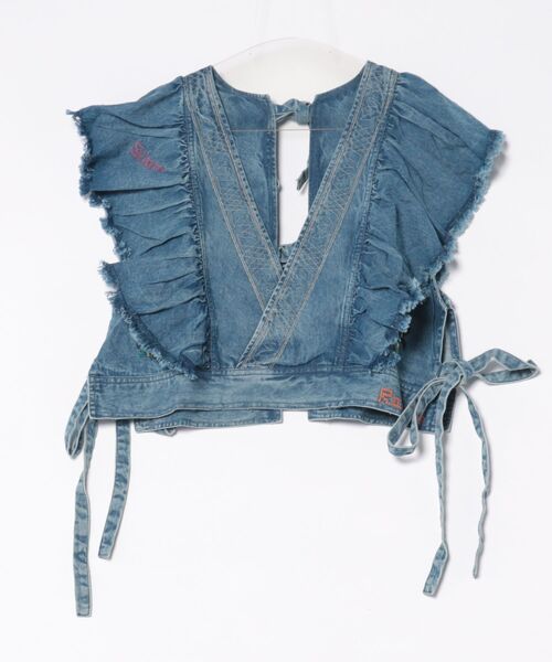 チャイハネ（チャイハネ）の「【チャイハネ】ディルバル ベスト風トップス（ベスト・レディース・ダークブルー/ライトブルー・FREE）」の2枚目の写真
