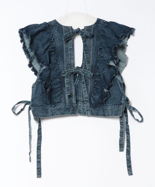 チャイハネ（チャイハネ）の「【チャイハネ】ディルバル ベスト風トップス（ベスト・レディース・ダークブルー/ライトブルー・FREE）」の9枚目の写真