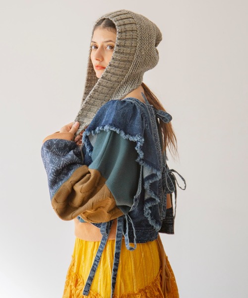 チャイハネ（チャイハネ）の「【チャイハネ】ディルバル ベスト風トップス（ベスト・レディース・ダークブルー/ライトブルー・FREE）」の4枚目の写真