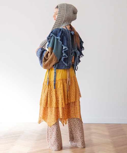 チャイハネ（チャイハネ）の「【チャイハネ】ディルバル ベスト風トップス（ベスト・レディース・ダークブルー/ライトブルー・FREE）」の3枚目の写真