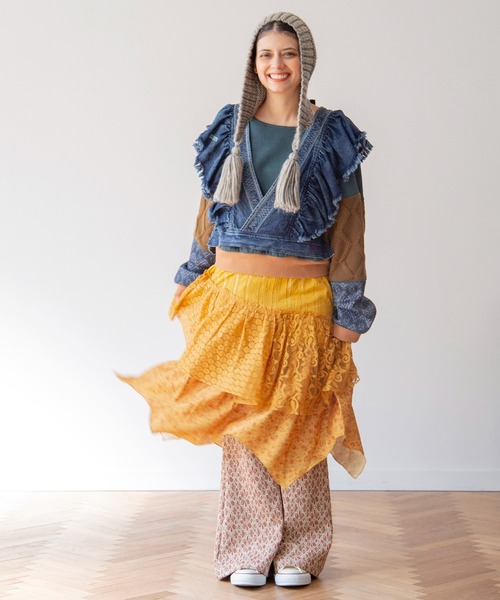 チャイハネ（チャイハネ）の「【チャイハネ】ディルバル ベスト風トップス（ベスト・レディース・ダークブルー/ライトブルー・FREE）」の12枚目の写真