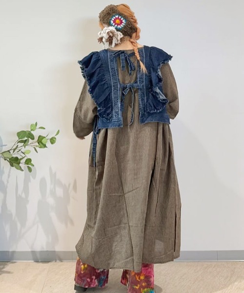 チャイハネ（チャイハネ）の「【チャイハネ】ディルバル ベスト風トップス（ベスト・レディース・ダークブルー/ライトブルー・FREE）」の15枚目の写真