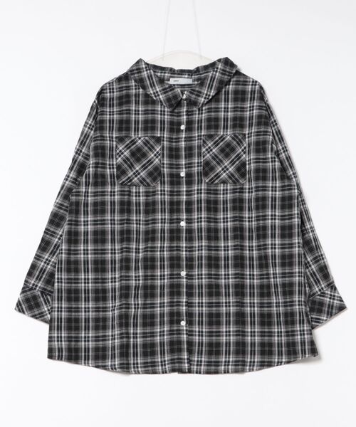 DURAS(デュラス)の「オフショルマルチチェックシャツ(シャツ/ブラウス・レディース・ブラウン/ネイビー/ブラック・FREE)」の16枚目の写真