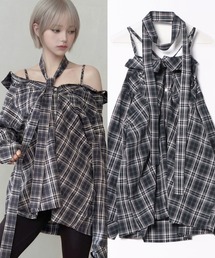 DURAS（デュラス）の「オフショルマルチチェックシャツ（シャツ/ブラウス）」