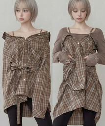 DURAS（デュラス）の「オフショルマルチチェックシャツ（シャツ/ブラウス）」