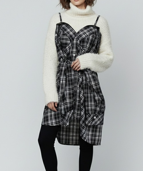 DURAS(デュラス)の「オフショルマルチチェックシャツ(シャツ/ブラウス・レディース・ブラウン/ネイビー/ブラック・FREE)」の18枚目の写真