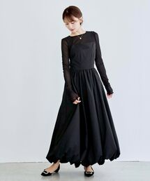 バックリボンバルーンキャミワンピース
