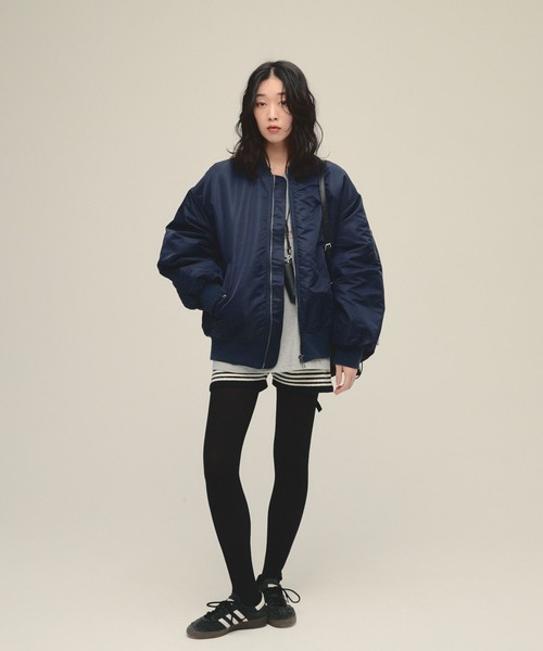 JEANASIS（ジーナシス）の「【eL】MA-1 Blouson/603842（MA-1・レディース・ネイビー/カーキ・FREE）」の8枚目の写真