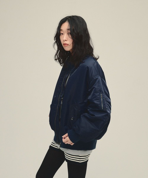 JEANASIS（ジーナシス）の「【eL】MA-1 Blouson/603842（MA-1・レディース・ネイビー/カーキ・FREE）」の12枚目の写真