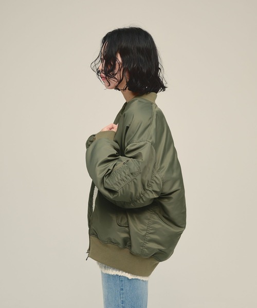 JEANASIS（ジーナシス）の「【eL】MA-1 Blouson/603842（MA-1・レディース・ネイビー/カーキ・FREE）」の6枚目の写真