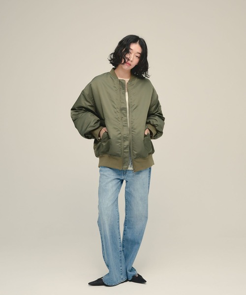 JEANASIS（ジーナシス）の「【eL】MA-1 Blouson/603842（MA-1・レディース・ネイビー/カーキ・FREE）」の3枚目の写真