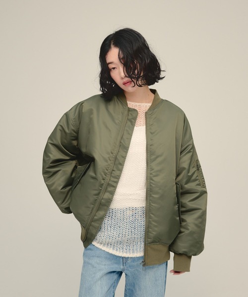 JEANASIS（ジーナシス）の「【eL】MA-1 Blouson/603842（MA-1・レディース・ネイビー/カーキ・FREE）」の7枚目の写真