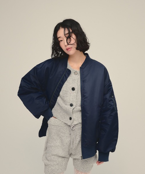JEANASIS（ジーナシス）の「【eL】MA-1 Blouson/603842（MA-1・レディース・ネイビー/カーキ・FREE）」の13枚目の写真