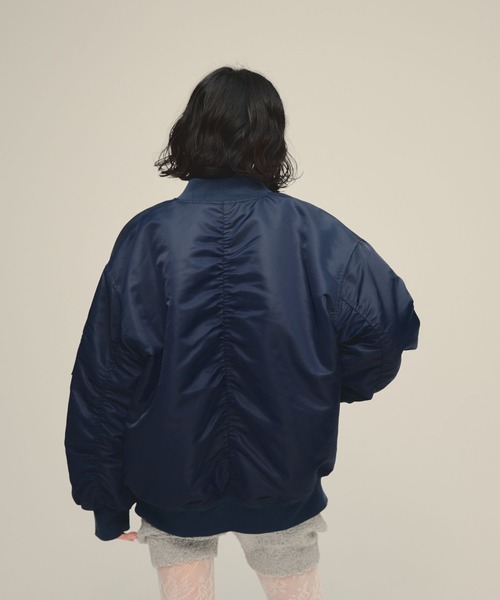 JEANASIS（ジーナシス）の「【eL】MA-1 Blouson/603842（MA-1・レディース・ネイビー/カーキ・FREE）」の14枚目の写真