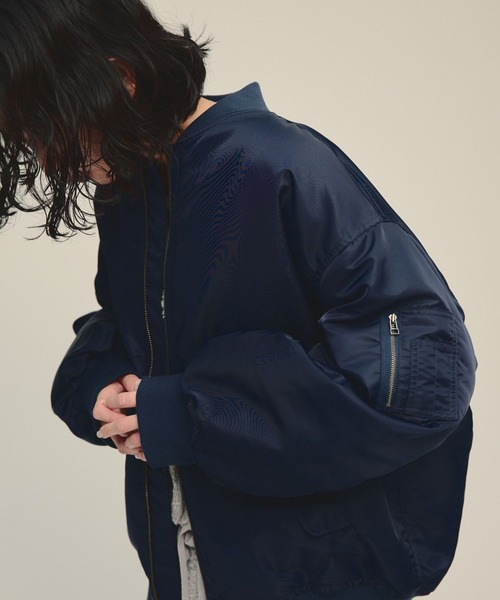 JEANASIS（ジーナシス）の「【eL】MA-1 Blouson/603842（MA-1・レディース・ネイビー/カーキ・FREE）」の15枚目の写真