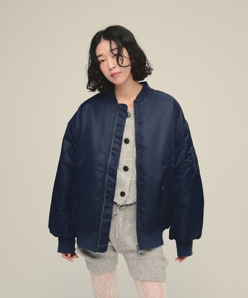 JEANASIS（ジーナシス）の「【eL】MA-1 Blouson/603842（MA-1・レディース・ネイビー/カーキ・FREE）」の12枚目の写真