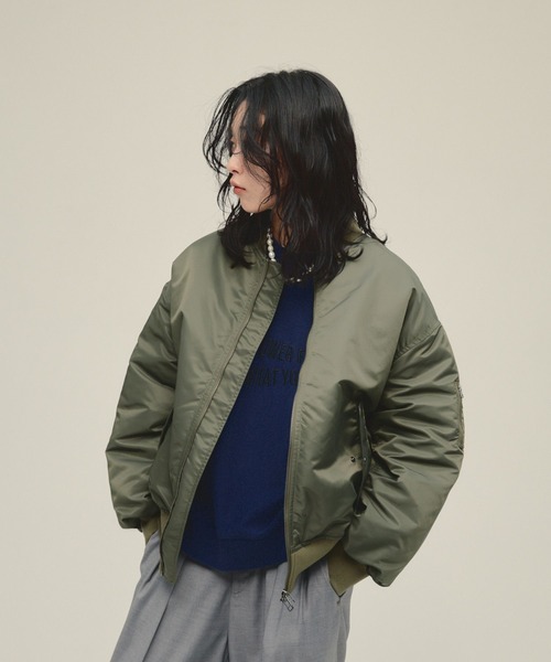 JEANASIS（ジーナシス）の「【eL】MA-1 Blouson/603842（MA-1・レディース・ネイビー/カーキ・FREE）」の8枚目の写真