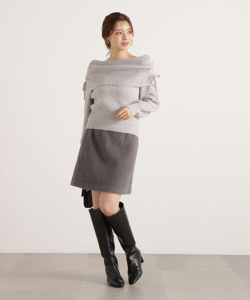 PROPORTION BODY DRESSING（プロポーションボディドレッシング）の「【加藤栞さん着用】シャギーミニスカート / 1215220107（スカート・レディース・ベージュ/ホワイト系その他/グレー・MEDIUM/SMALL）」の5枚目の写真