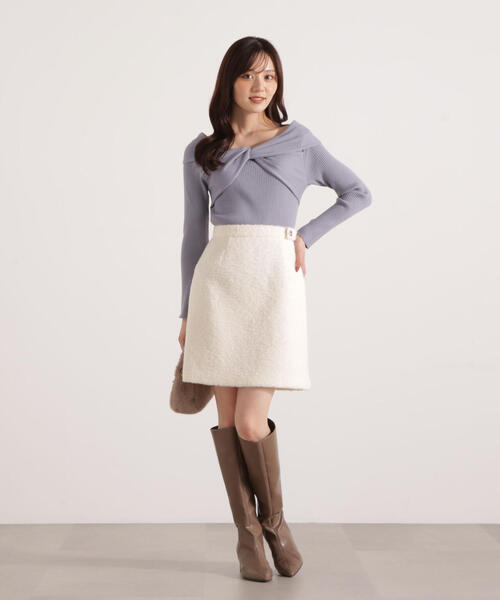 PROPORTION BODY DRESSING（プロポーションボディドレッシング）の「【加藤栞さん着用】シャギーミニスカート / 1215220107（スカート・レディース・ベージュ/ホワイト系その他/グレー・MEDIUM/SMALL）」の19枚目の写真