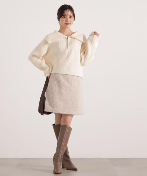 PROPORTION BODY DRESSING（プロポーションボディドレッシング）の「【加藤栞さん着用】シャギーミニスカート / 1215220107（スカート・レディース・ベージュ/ホワイト系その他/グレー・MEDIUM/SMALL）」の8枚目の写真