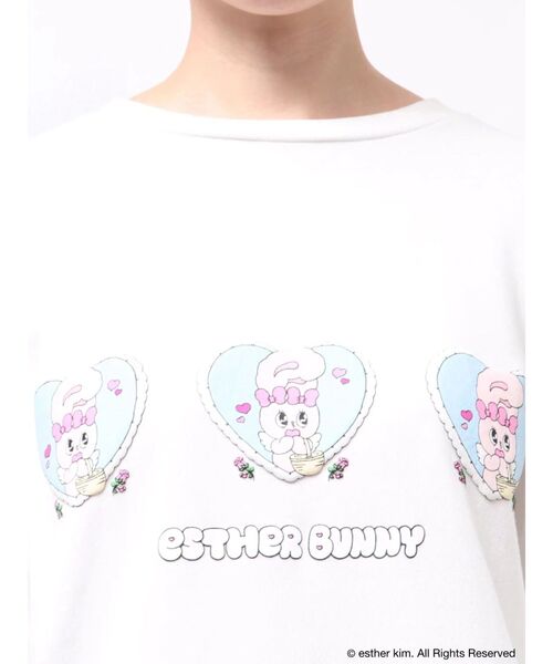 merry jenny（メリージェニー）の「【Esther Bunny×merry jenny】ぷくぷくハート裏起毛トップス（スウェット・レディース・オフホワイト/ライトブルー/ピンク・FREE）」の15枚目の写真