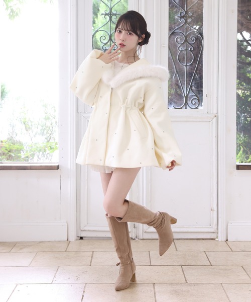 ナイスクラップ ビジュー付き女の子コート ビジュー付き女の子コート（その他アウター）｜one after another NICE