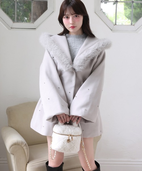 ナイスクラップ ビジュー付き女の子コート セール】【今すぐお届け可能！】ビジュー付き女の子コート（その他