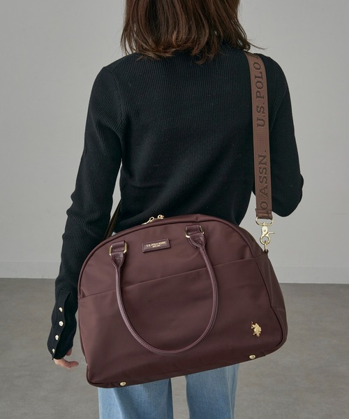 U.S. POLO ASSN.(ユーエスポロアッスン)の「【U.S. POLO ASSN.】≪別注≫ ショルダー付き 2wayナイロンボストンバッグ A4サイズ収納可 旅行 大容量(ボストンバッグ・レディース・ブラウン/ブラック/カーキ・FREE)」の17枚目の写真