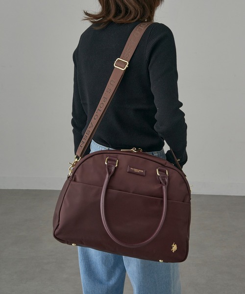 U.S. POLO ASSN.(ユーエスポロアッスン)の「【U.S. POLO ASSN.】≪別注≫ ショルダー付き 2wayナイロンボストンバッグ A4サイズ収納可 旅行 大容量(ボストンバッグ・レディース・ブラウン/ブラック/カーキ・FREE)」の16枚目の写真