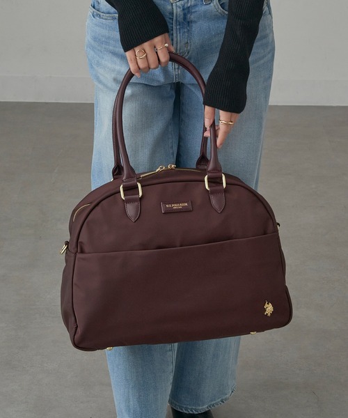 U.S. POLO ASSN.(ユーエスポロアッスン)の「【U.S. POLO ASSN.】≪別注≫ ショルダー付き 2wayナイロンボストンバッグ A4サイズ収納可 旅行 大容量(ボストンバッグ・レディース・ブラウン/ブラック/カーキ・FREE)」の11枚目の写真