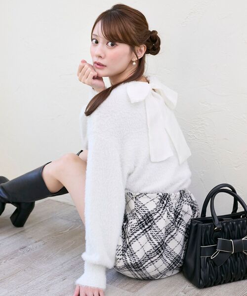 セール】バックリボンシャギーニット（ニット/セーター）｜MAJESTIC