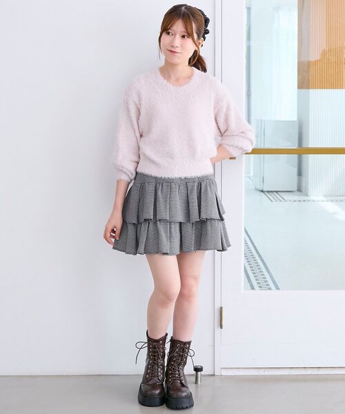 MAJESTIC LEGON(マジェスティックレゴン)の「バックリボンシャギーニット(ニット/セーター・レディース・アイボリー/ピンク/レッド/ラベンダー/チャコールグレー・MEDIUM)」の12枚目の写真