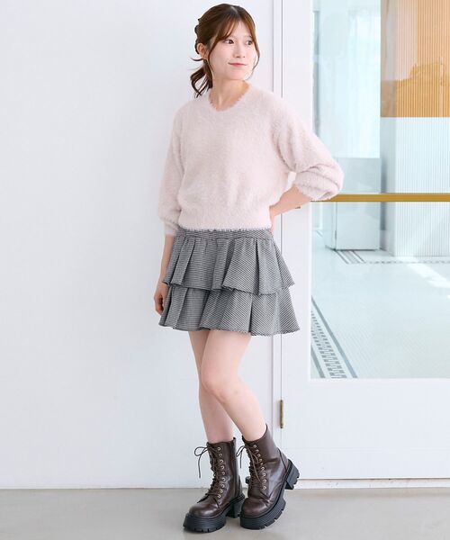 MAJESTIC LEGON(マジェスティックレゴン)の「バックリボンシャギーニット(ニット/セーター・レディース・アイボリー/ピンク/レッド/ラベンダー/チャコールグレー・MEDIUM)」の13枚目の写真