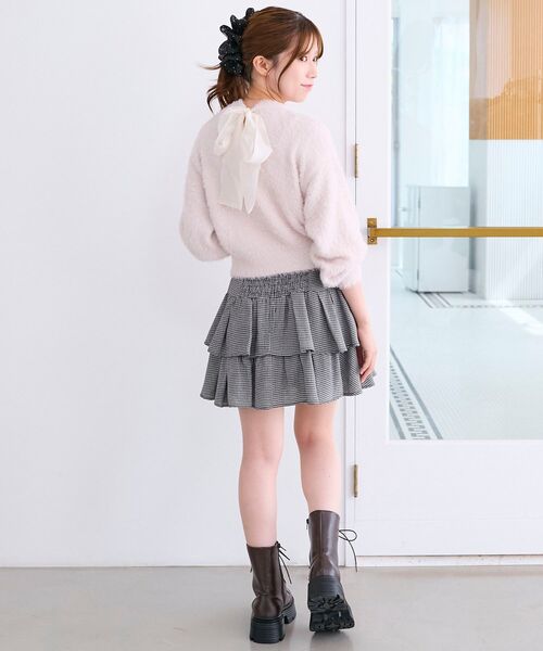 MAJESTIC LEGON(マジェスティックレゴン)の「バックリボンシャギーニット(ニット/セーター・レディース・アイボリー/ピンク/レッド/ラベンダー/チャコールグレー・MEDIUM)」の14枚目の写真