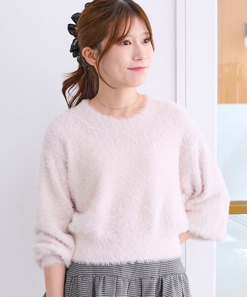 MAJESTIC LEGON(マジェスティックレゴン)の「バックリボンシャギーニット(ニット/セーター・レディース・アイボリー/ピンク/レッド/ラベンダー/チャコールグレー・MEDIUM)」の15枚目の写真