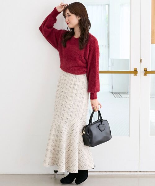 MAJESTIC LEGON(マジェスティックレゴン)の「バックリボンシャギーニット(ニット/セーター・レディース・アイボリー/ピンク/レッド/ラベンダー/チャコールグレー・MEDIUM)」の20枚目の写真